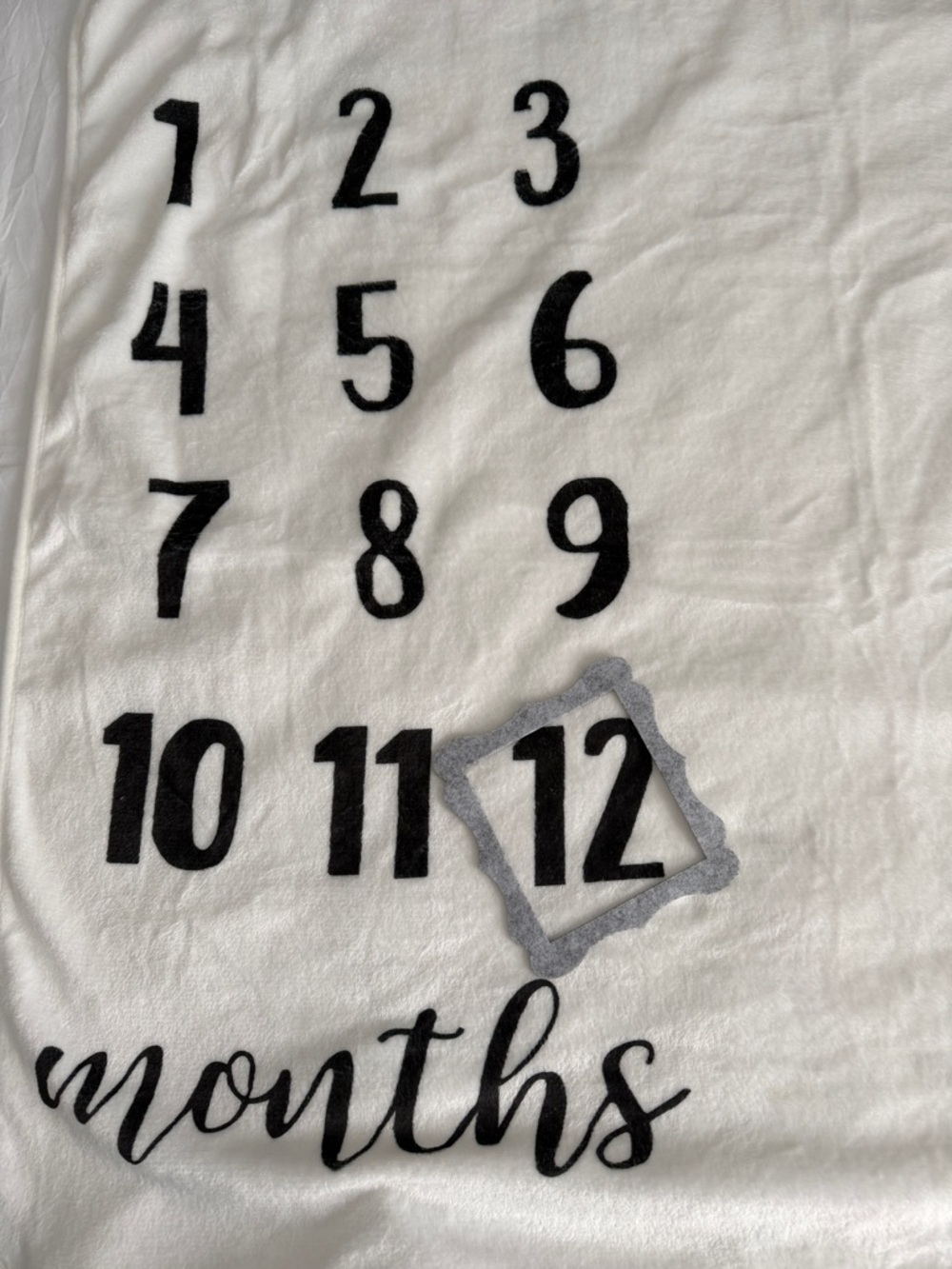 Baby Milestone Blanket with Numbered Months